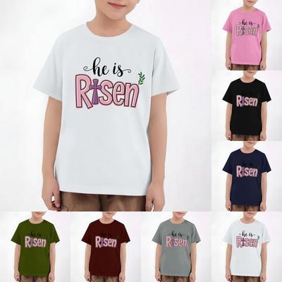 Easter Children's Neck Short Sleeve Print Top