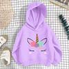 Girls Sweatshirts 2025 Autumn Unicorn Hoodies 4-14Yrs Long Sleeve Casual Hooded Tops Clothing Polyester