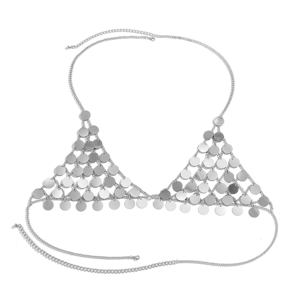 Sexy Bikini Accessories Tassel Chest Chain Body Chain Handmade Star Sequin Hot Girl Chest Ornament