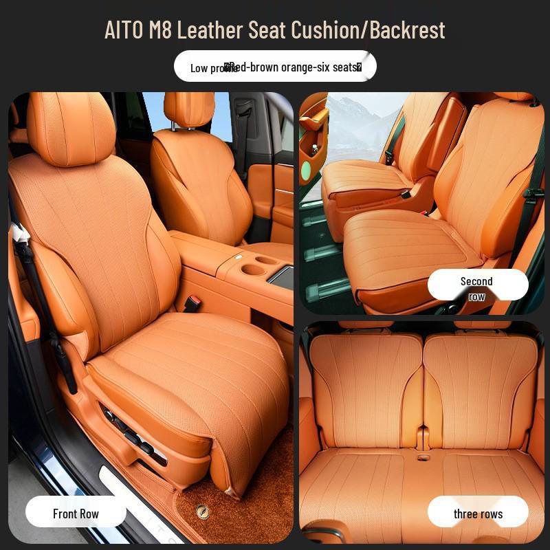 AITO M8 Nappa Leather Seat Cushion: Full Car, Five-Seat, Four Seasons, Eco-Friendly Ventilation, Auto Interior Accessories.