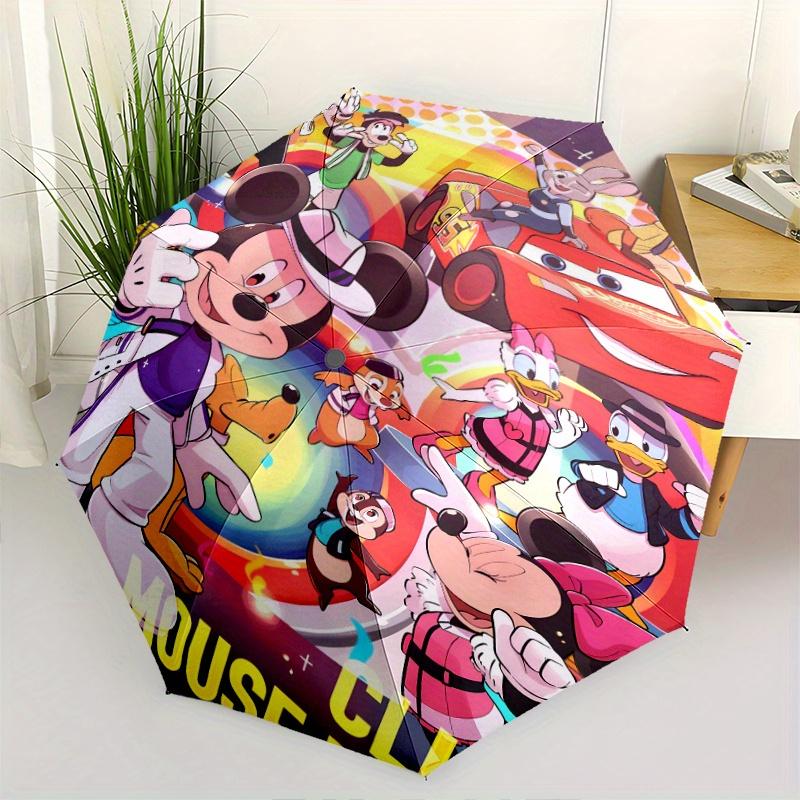 

Mickey and Minnie Automatic Opening and Closing Umbrella, Lightweight 3-Fold, With Cute Cartoon Characters, Suitable for Home, Outdoor and D