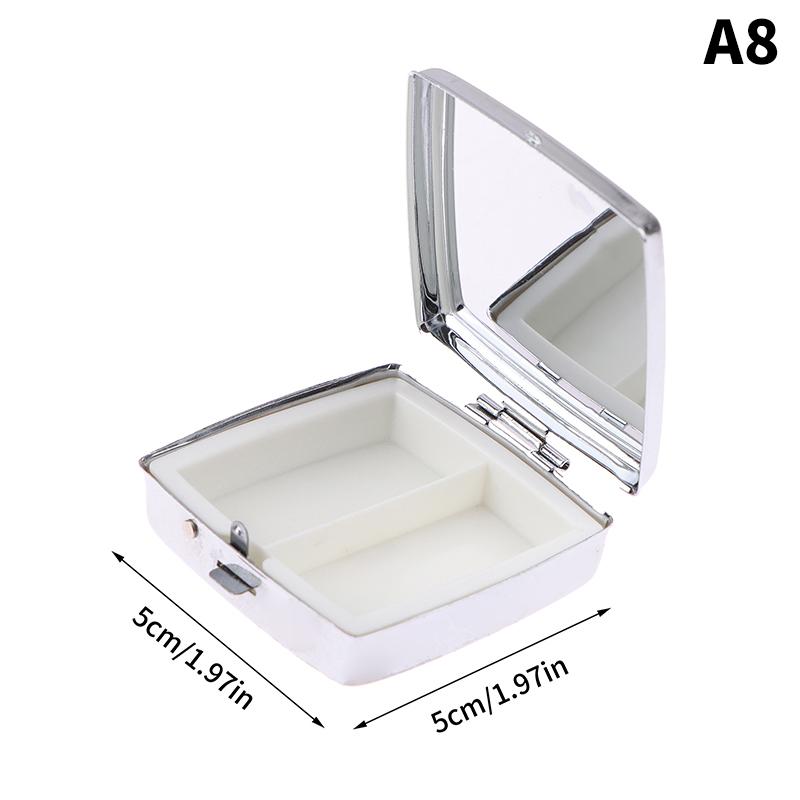 1ks kovové krabičky na léky, organizér na léky, pouzdro na léky, krabička na cukrovinky, kulatý obdélníkový obal na tablety, krabička na léky