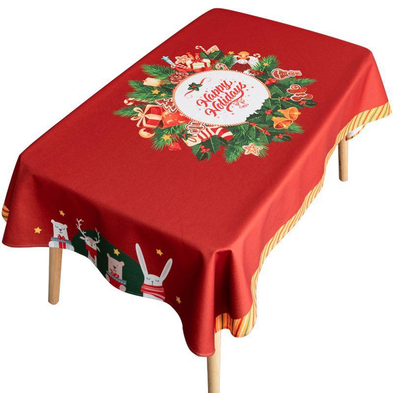 Nappe de Noël imperméable, anti-brûlure et anti-huile, nappe sans lavage, tapis de table, tapis de table basse, nappe