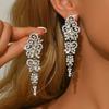 Niche Design Super Flash Crystal Full Diamond Fringed Earrings Long Temperament Earrings Thin Dinner Earrings