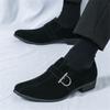 Fashion New Men's Pointed Faux Suede Leather Shoes Designer Monk Strap Loafers Formal Wedding Prom Dress Homecoming Footwear