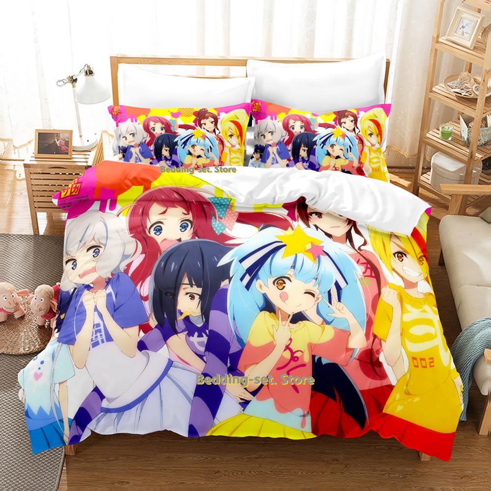 2023 Neues Zombie Land Saga Bettwäscheset Einzelbett Twin Full Queen King Size Bettwäscheset für Erwachsene Kinder Schlafzimmer Bettbezug-Sets Anime Bett
