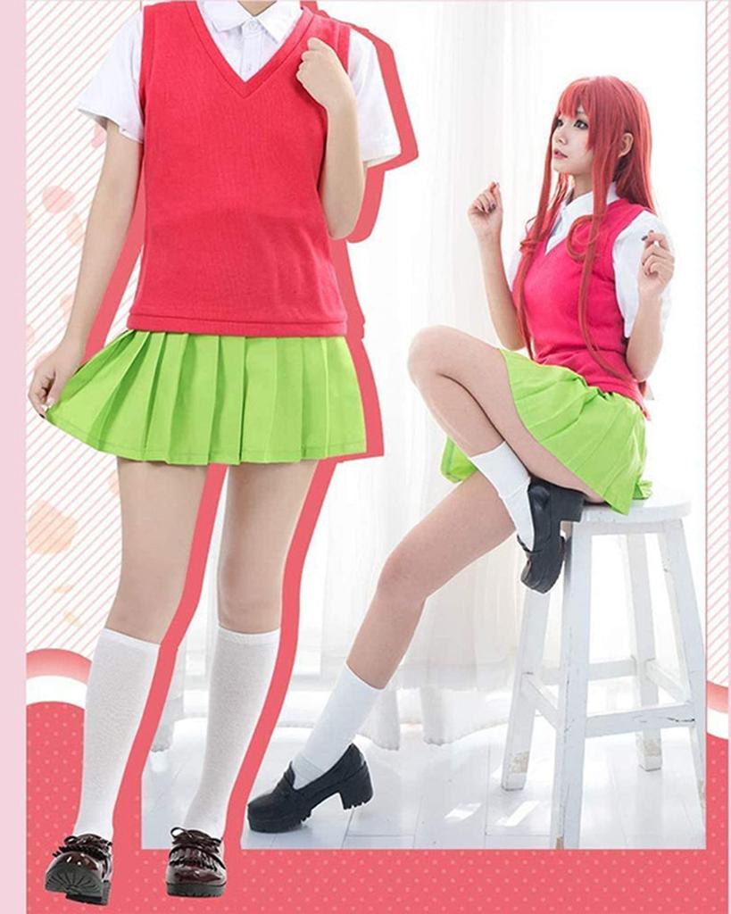[Milky Time] The Quintessential Quintuplets Nakano Ichika, Nino Miku, Yotsuba, and May Cosplay Set with Wig, Halloween (M, May Set)