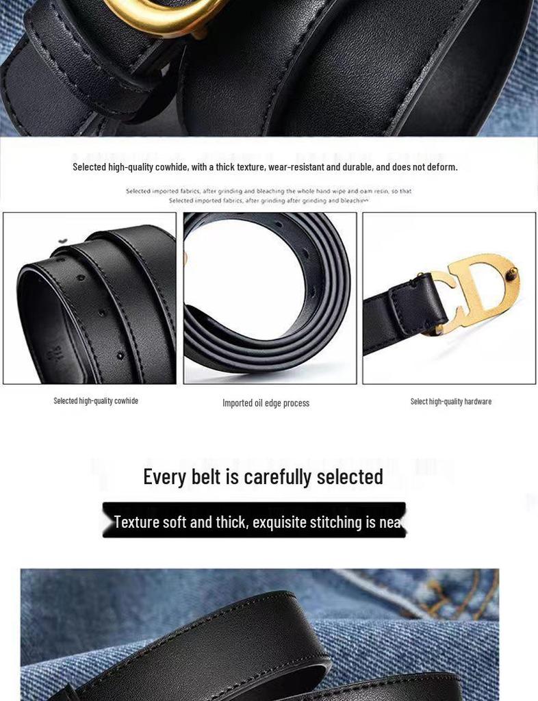 Unisex Koreanischer Stil Mode Leder Taillengürtel