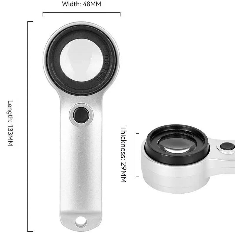 Lupă Portabilă 30x Încărcare USB Pentru Citit Antichități Ochelari Lupă Lumină Violetă UV Verificare Bancnote