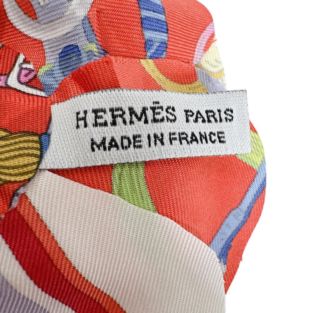 HERMES silk flour Brooch corsage silk Red Women Storage box Used