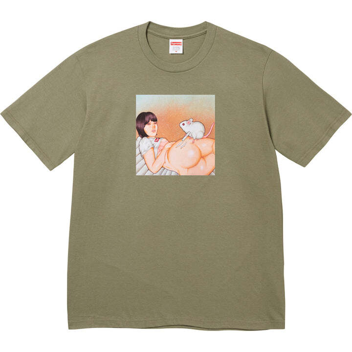 Supreme Mouse Tee Olive M