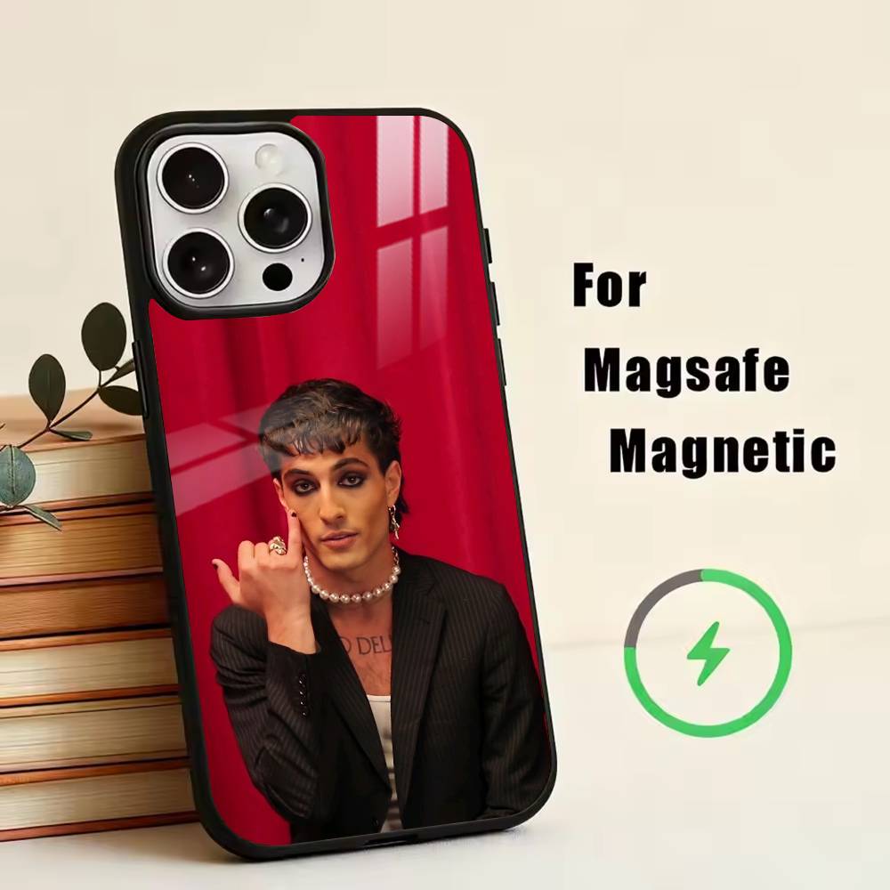 Man-D-Damiano David Phone Case For iPhone17,16,15,14,13,12,11 Plus,Pro Magnetic with Magsafe Wireless Charging