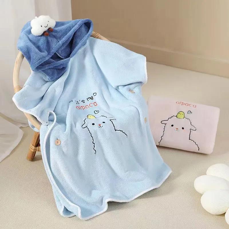 Children's A-Class Wearable Bathrobe Towel - Thick, Soft, Quick-Drying, and More Absorbent Than Pure Cotton.