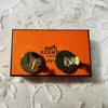 Used Hermes Eclipse Metal Orange Clip-on Earrings Accessory