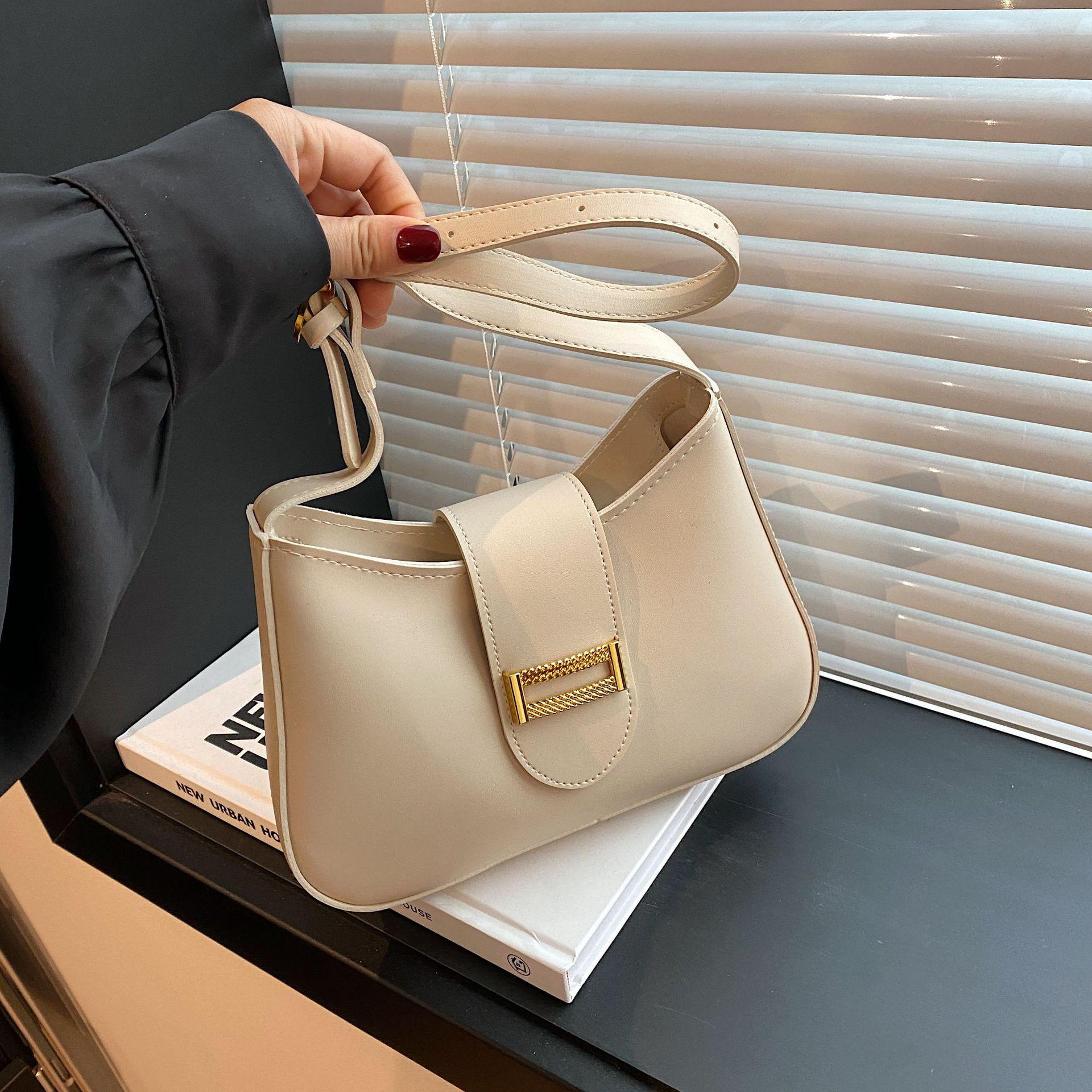 

Летняя женская сумка через плечо цвета макарон - Универсальная, нишевая сумка под мышкой большой вместимости белый/слоновая кость