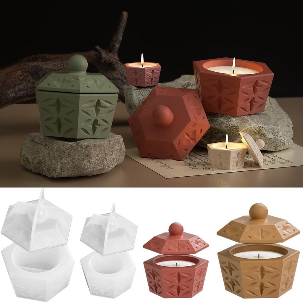 Jewelry Box Molds Candle Jar Molds Silicone Storage Box Moulds Resin Casting Mold Gift for Hand-making Crafts Lover