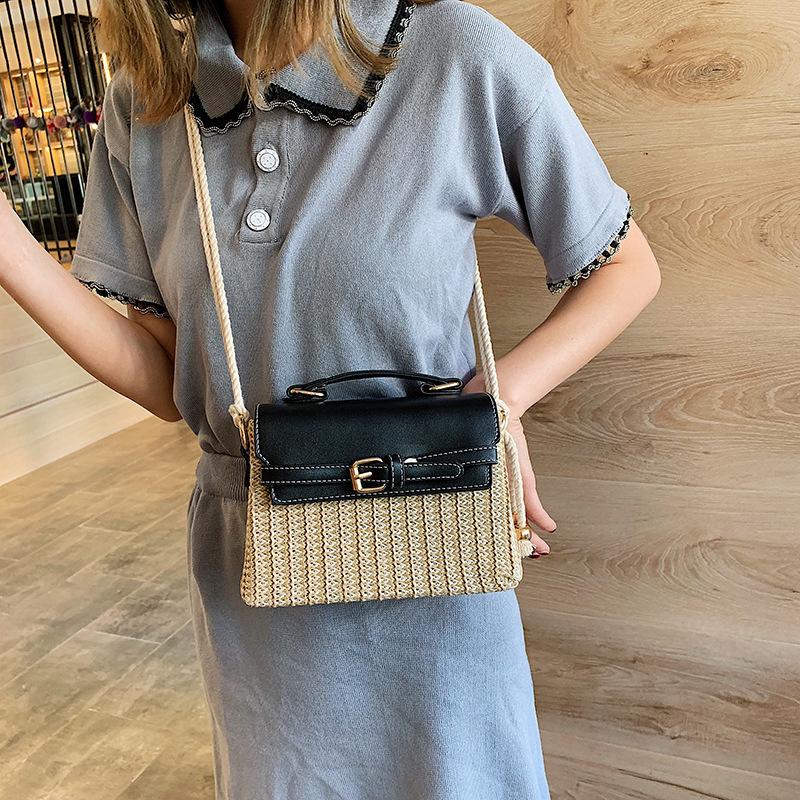 Small box bag women's 2025 new fashion Korean version woven shoulder bag messenger bag women's straw bag