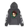 Anime Demon Slayer Hoodie Mens Winter Fleece Lined Oversized Casual Streetwear Pullover