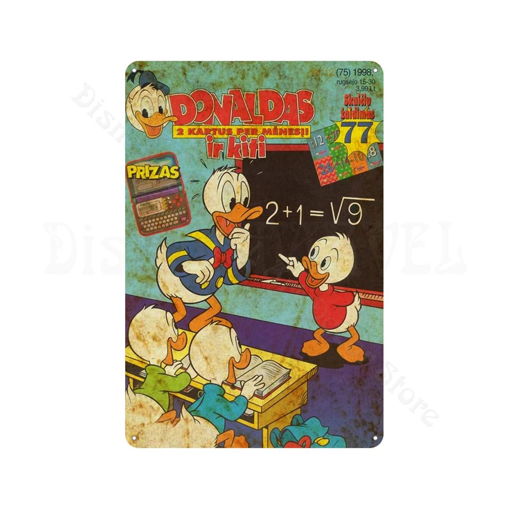Retro Metal Tin Sign Donald Duck Tin Plaque Metal Poster Cartoon Tin Plate Metal Sign For Man Cave Club Decoration