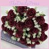 18 Heads Artificial Rose Flower Cluster For Hotel Lobby And Wedding Celebration