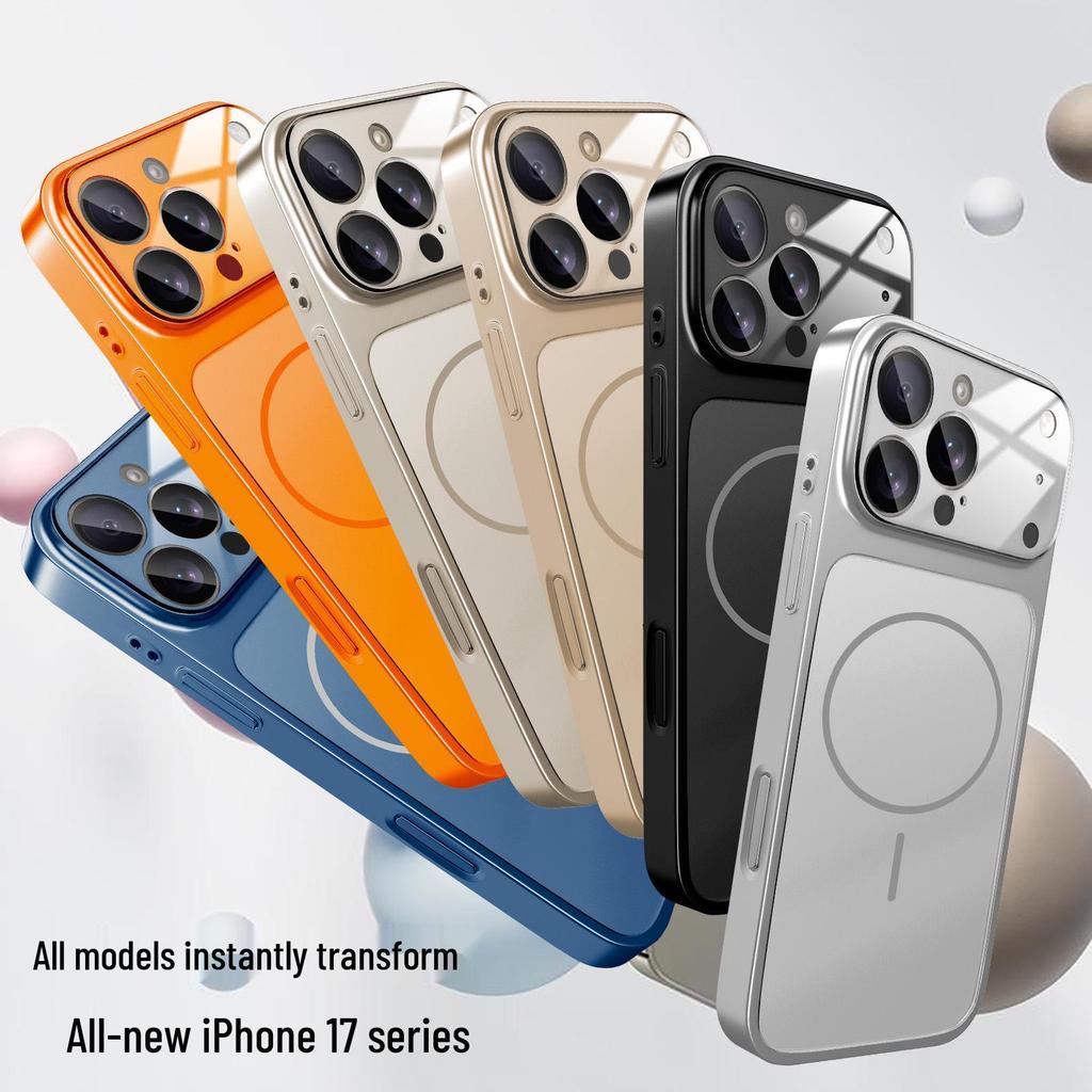 Custodia Magnetica per iPhone 17 Compatibile Transfrontaliera con Sensazione al Tatto di Pelle Opaca, Copertura Completa, Protezione Anti-Caduta per Apple 16 Pro Max