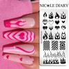 NICOLE DIARY Foam Bubble Effect Nail Stamping Plates Flower Leaf Line Design Stamp for Nails Printing Stencil Templates