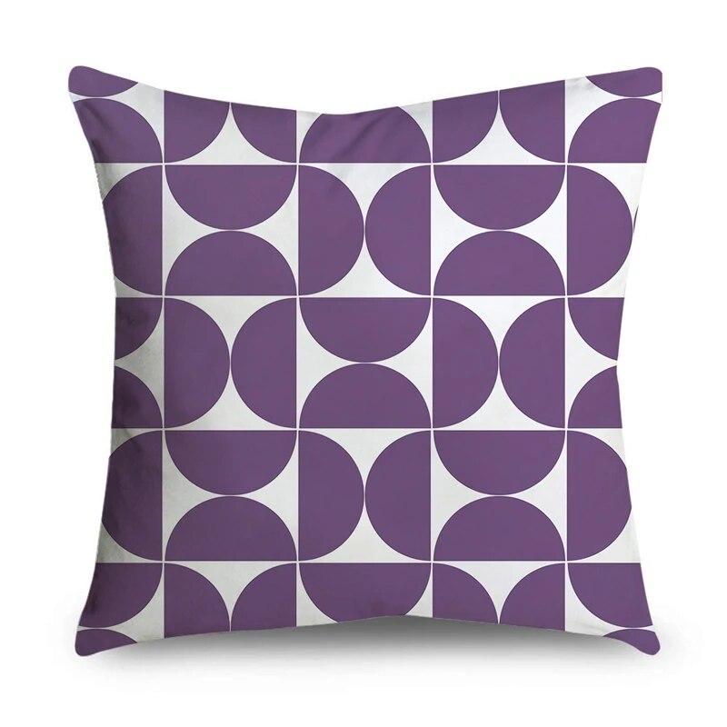Blumiges Geometrisches Druckauto Sofa Dekorative Kissenhülle Zuhause Kissen Lila Muster Kissenbezug