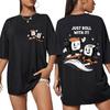 Funny Just Roll with It Sushi Cartoon Graphic T Shirts Men Women Kawaii T-shirt Loose 100% Cott