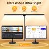 24W Ultra Bright Double Head LED Desk Lamp Eye-Caring Reading Light with Remote Control 5 Color Temperature Settings 10 Level