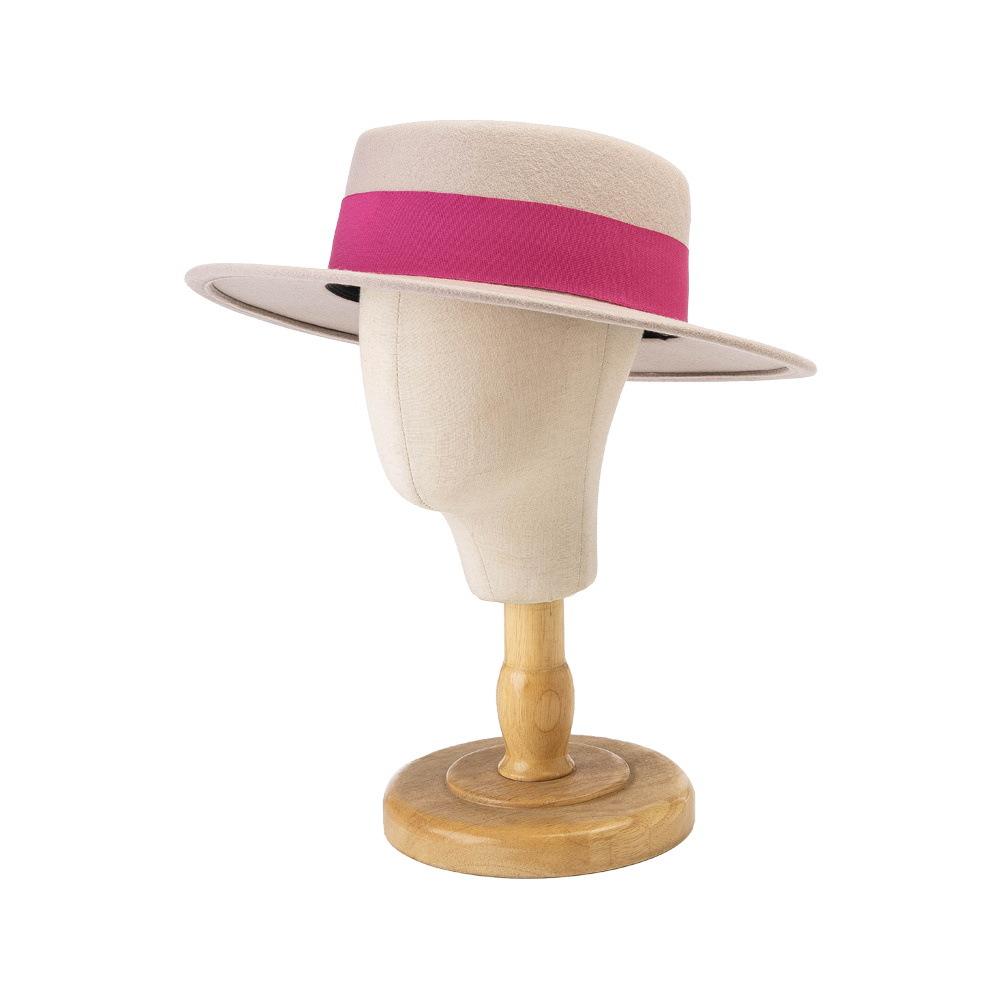 

Зимняя весна Лента Шерсть Фетр Помпон Шар Мальчик Девочка Дети Федоры Кепка Дети Джаз Панама Шляпа head size 53cm