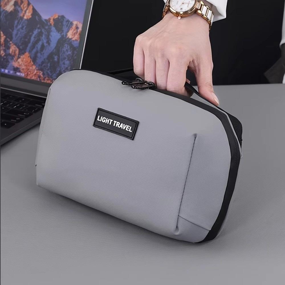 

Portable Data Cable Storage Bag Dust-proof Large Capacity Digital Accessories Organizer Waterproof Travel Tech Pouch сірий