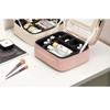Buttermilk - Large Capacity Plain PU Cosmetic Makeup Bag With Mirror