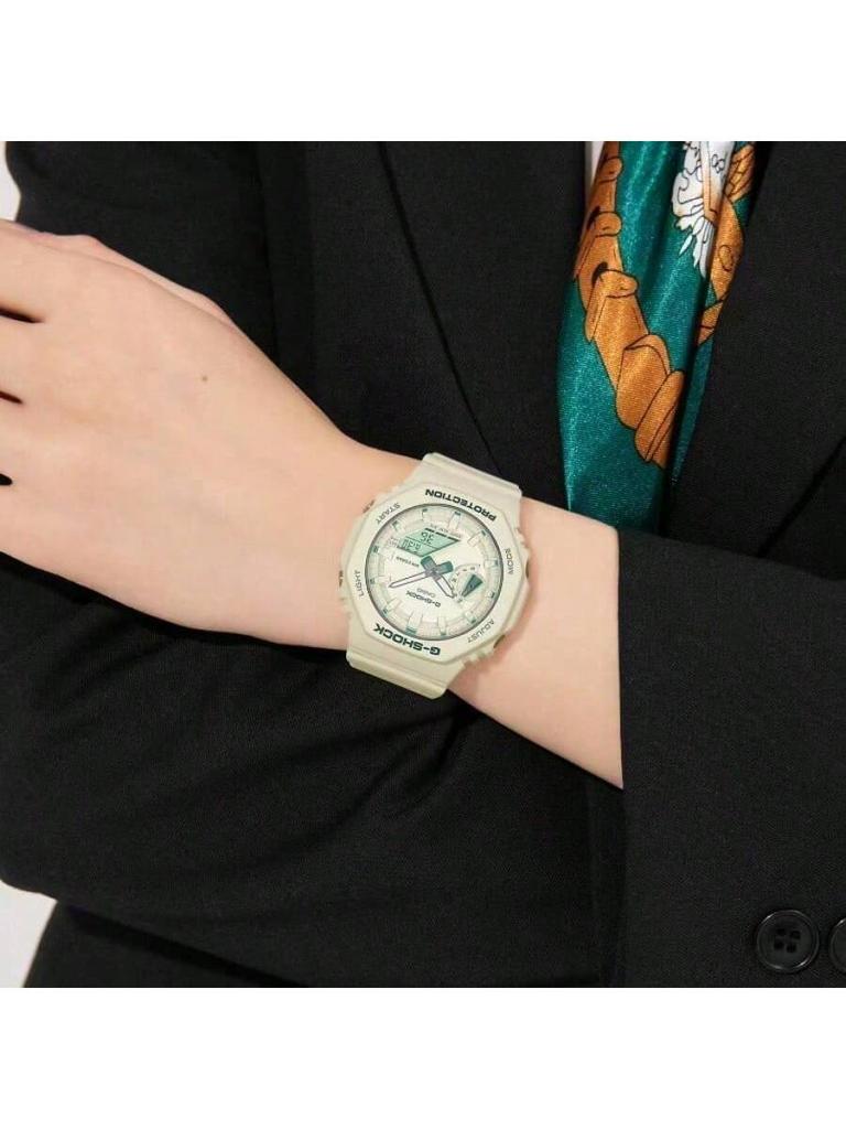 **Liquid Crystal Pointer Dual-Display Unicorn Dual-Display Quartz Movement Strap Japanese-Korean Watch, Unisex Dial - S2100GA-7APR. GMA-S2100GA