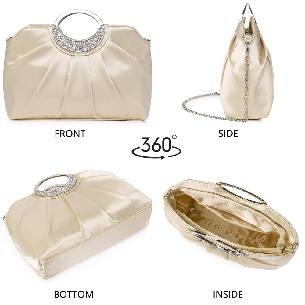 Party Große Clutch Hochzeit Große 3way [SUNSPOT] Tasche, Beutel, Tasche, Handtasche, Damen (Champagner Gold)