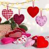Pack of 12 Plaids Check Fabric Heart Shape Hanging Ornaments Pendants for Valentines Day Wedding Decors Party Supplies
