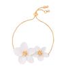 Adjustable Metal Flower Bracelets For Women Fuchsia Color Enamel Summer Style Fashion Jewelry Holiday Accessories Gifts