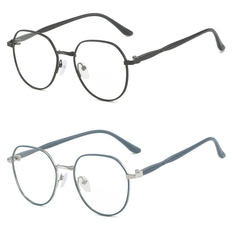 2pcs Anti Radiation Metal Oval Eyeglasses for Women Square Frames Fashion Candy Color