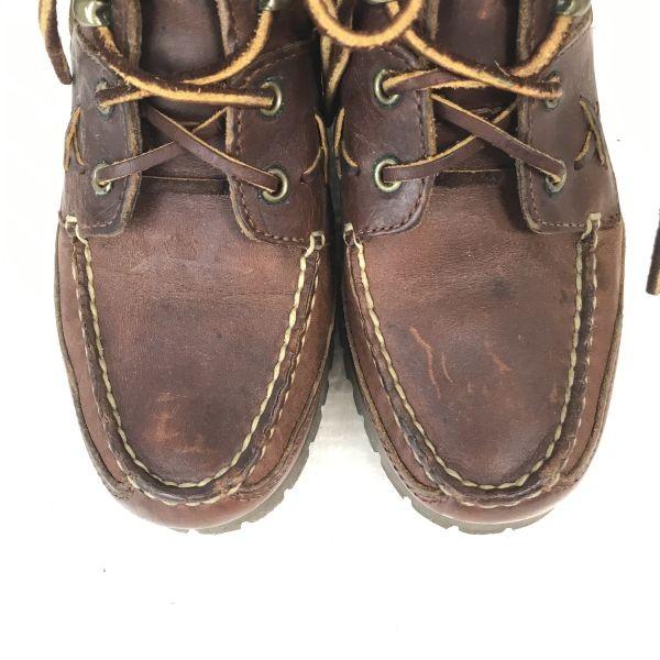 Ralph Lauren Leather Short Boots 6B 22.0-23.0 Brown Work Trekking Shoes(USED)