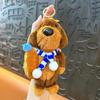 Keychain Pendant Plush Dog Doll Charm Key Chain with Hats Sweaters Scarves Backpacks Keys Pendant Gift Accessory