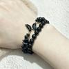 Natural Stone Bead Butterfly Bracelet for Women, Healing Stone Beaded Stretch Bracelet, Calming Spiritual Jewelry Gifts