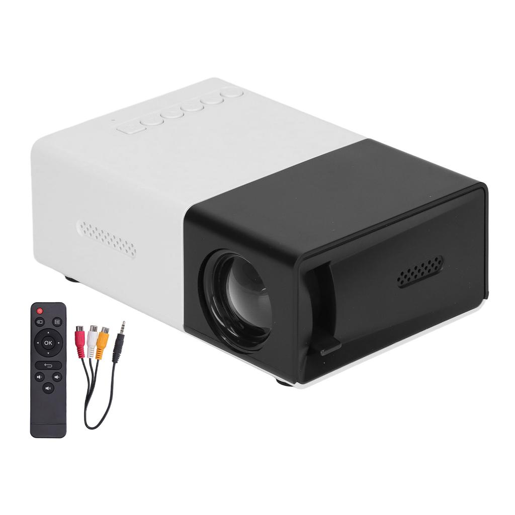 Mini Projector Built in Speakers Diffuse Reflection Imaging Black 1080P Portable Movie Projector