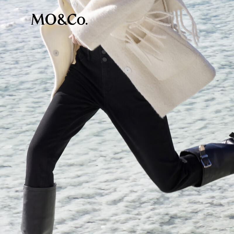 MO&Co. Women's Retro High-Waist Slim Thermal Jeans