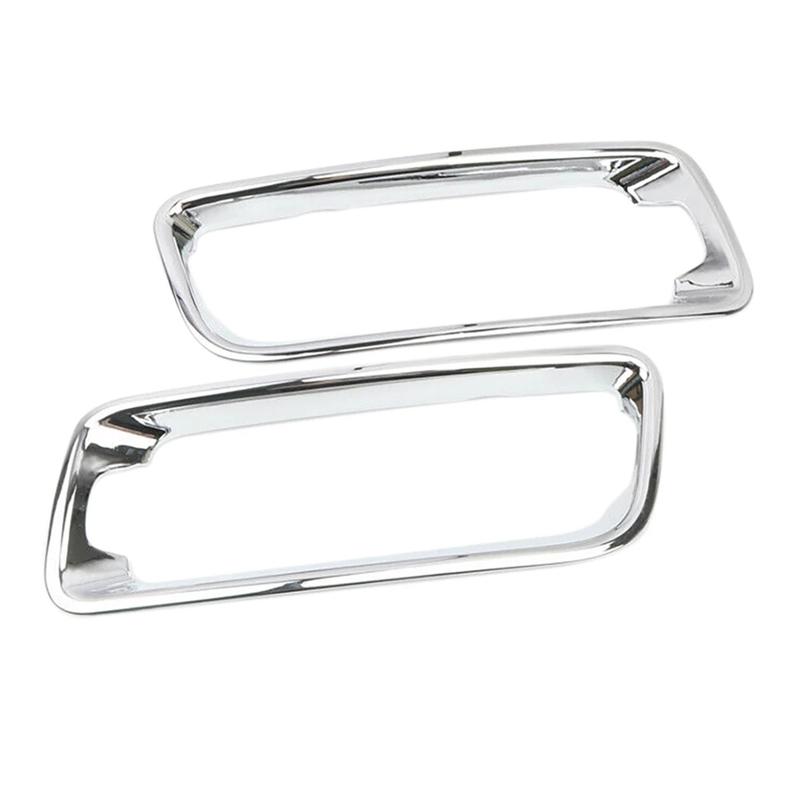 DT08 Chrome 1Pair Front Fog Light Driving Lamp Cover Trim for Mitsubishi Pajero V80 V93 V95 V97 V98 2015- Car Decoration