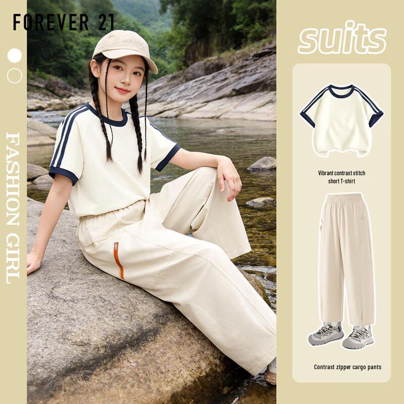 FOREVER21 Girls  Summer Short Sleeve Activewear Set 160