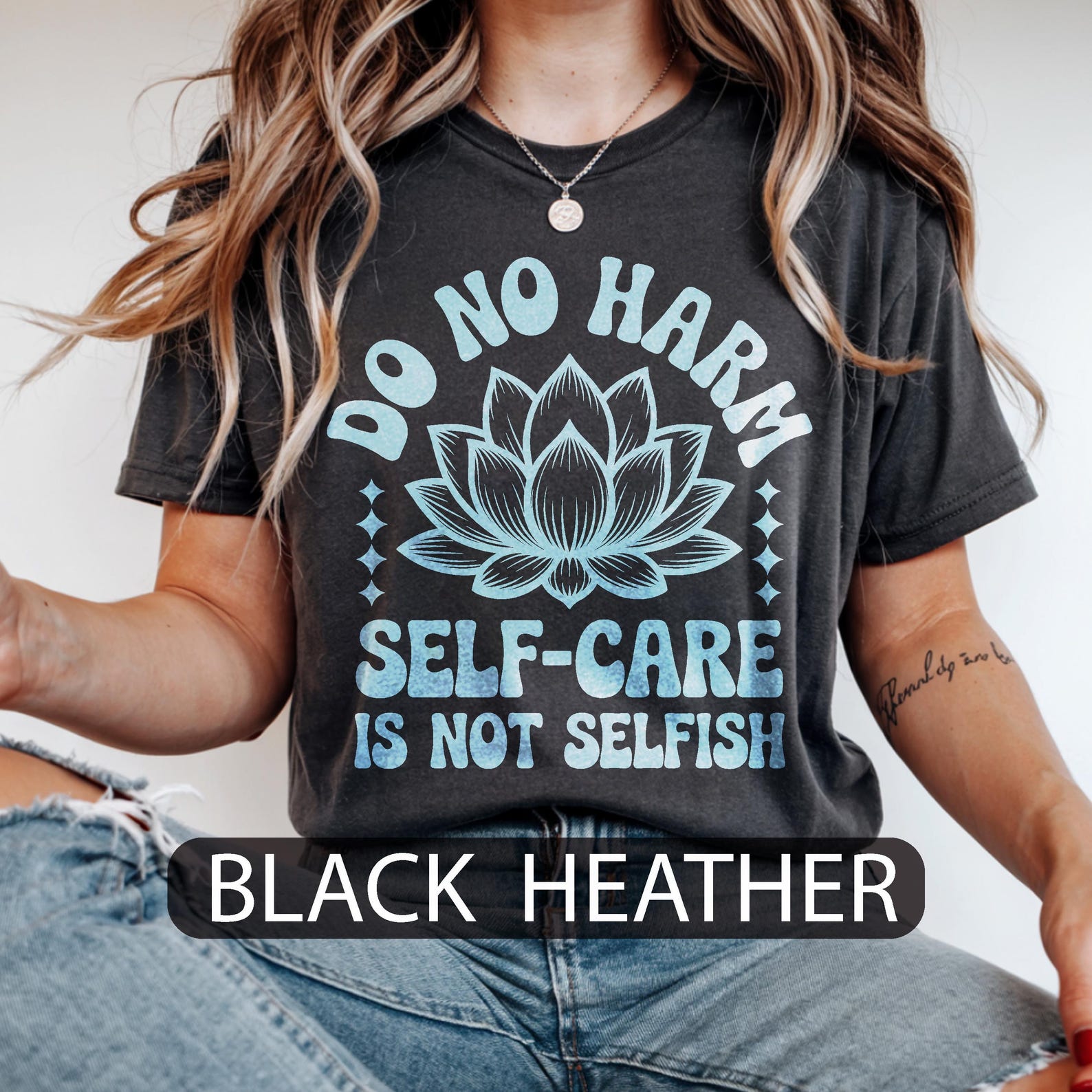Do No Harm Self-Care Shirt, Mindful Ethical Principle Tee, Spiritual Growth Gift, Inspirational Wellness Quote Apparel L