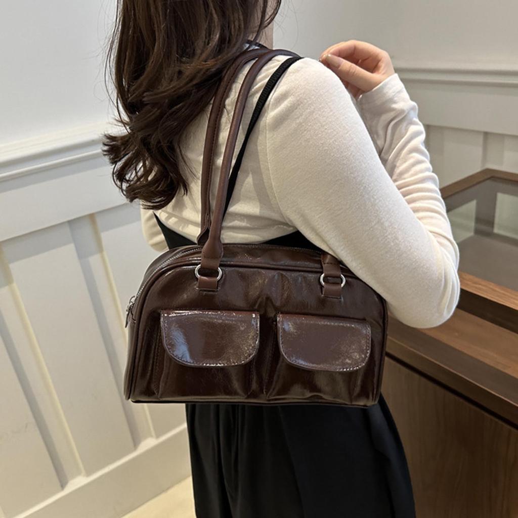 Women's Casual Shoulder Bag with Smooth Surface Shopping Casual Bag for Ceremony and Other Holidays