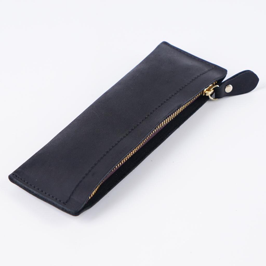 2026 Leather Pencil Bag Academy First Layer Crazy Horse Leather Handmade Change Bag Student Pencil Bag Stationery Storage Bag