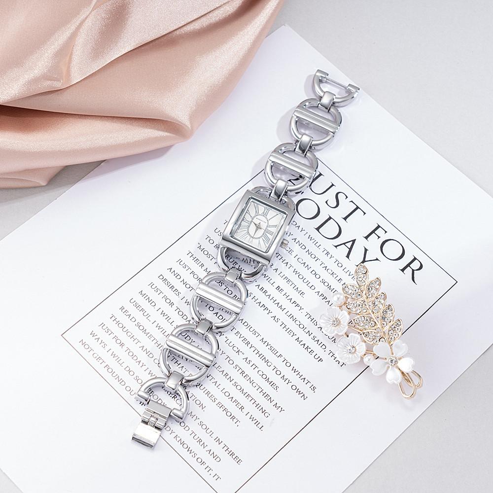 Fashion Watch Rectangle Ladies Watch Roman Face Bracelet Quartz Waterproof Watch Fashion