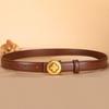 Fashion and Casual Versatile Women's Genuine Cowhide Buckle Jeans Belt, Women's Smooth Buckle High-end Belt