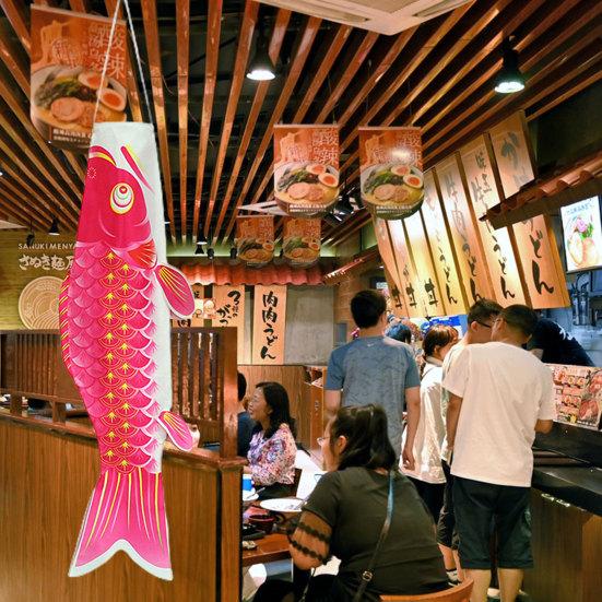 Hanging Pendant Comfortable Hand Feeling Wear-resistant Fadeless Festive Ornamental Decorate Satin Fish Shape Carp Streamer Comic Exhibition Accessory